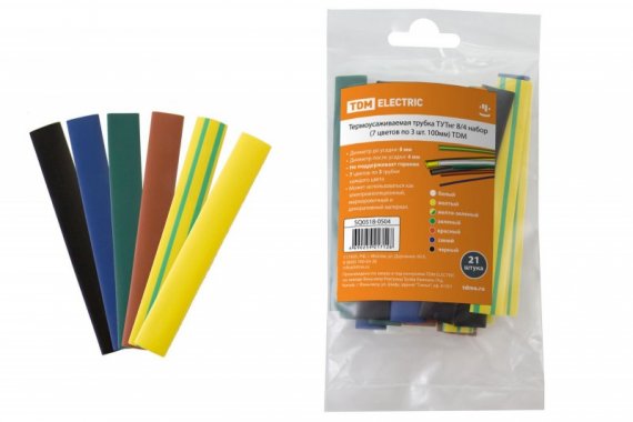 Фотография товара 'Tdm Термоусаживаемая трубка ТУТнг 8/4 набор SQ0518-0504'