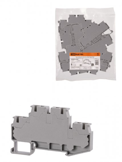 Фотография товара 'Tdm Зажим клеммный безвинтовой ЗКБ быстрого зажима двухуровневый 4 мм2 32А, SQ0822-0167'
