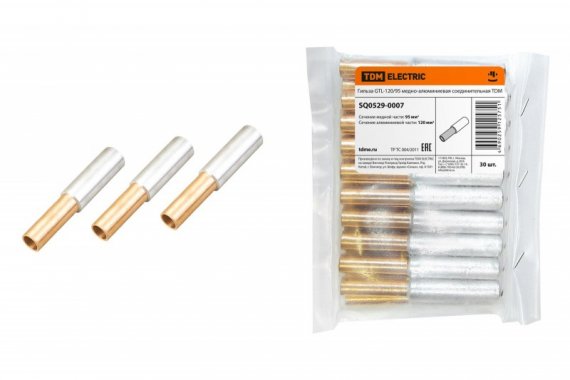 Фотография товара 'Tdm Гильза GTL-120/95 медно-алюминиевая соединительная SQ0529-0007'