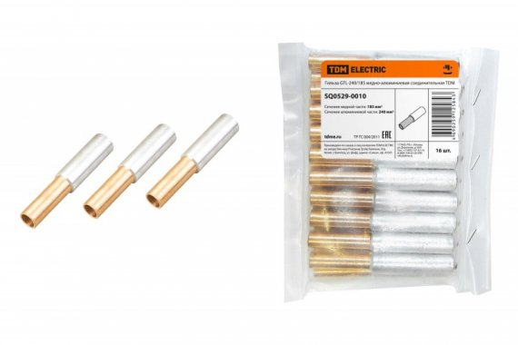 Фотография товара 'Tdm Гильза GTL-240/185 медно-алюминиевая соединительная SQ0529-0010'