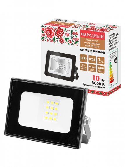 Фотография товара 'Tdm SQ0336-0316 Прожектор СДО-05-010 10 Вт, 800 лм, 3000 К, 220-240 В, IP65'