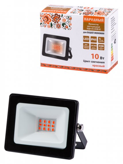 Фотография товара 'Tdm Прожектор светодиодный СДО-04-010Н-К (красный свет) 10 Вт, IP65, SQ0336-0220'