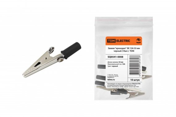 Фотография товара 'Tdm Зажим "крокодил" ЗК 15А 53мм SQ0541-0008'