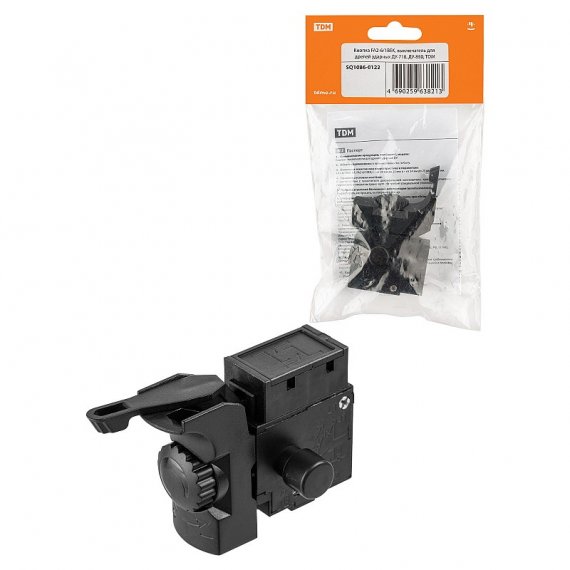 Фотография товара 'Tdm SQ1086-0122 Кнопка FA2-6/1BEK, выключатель для дрелей ударных ДУ-710, ДУ-850'