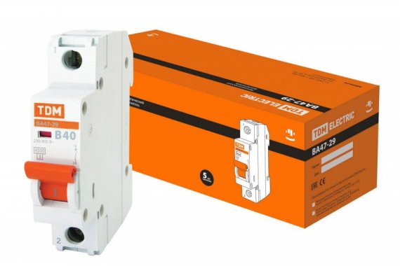 Фотография товара 'Tdm Автоматический выключатель ВА47-29 1Р 40А 4,5кА SQ0206-0014'