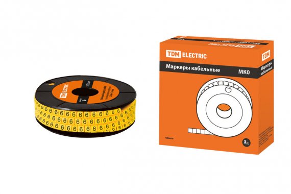 Фотография товара 'Tdm SQ0511-0007 Маркер МК0 - 1,5мм символ "6" 1000шт/ролл'