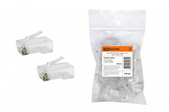 Фотография товара 'Tdm Разъем RJ-45 UTP для кабеля кат. 6, 8P8C SQ0561-0004'
