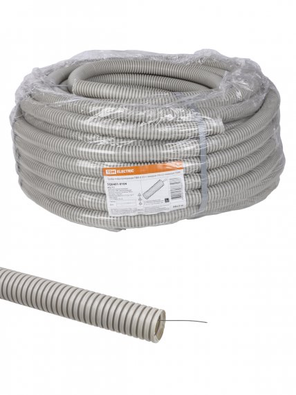 Фотография товара 'Tdm Труба гофрированная ПВХ d 32 с зондом (50 м), SQ0401-0104'