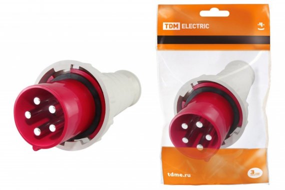 Фотография товара 'Tdm Вилка 045 3Р+РЕ+N 125А 380В IP54 SQ0601-0009'