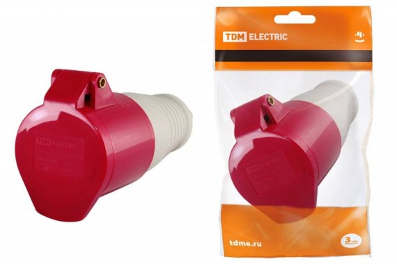 Фотография товара 'Tdm Розетка 215 переносная 3Р+РЕ+N 16А 380В IP44 SQ0603-0012'