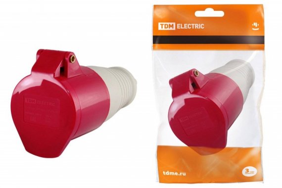 Фотография товара 'Tdm Розетка 225 переносная 3Р+РЕ+N 32А 380В IP44 SQ0603-0014'