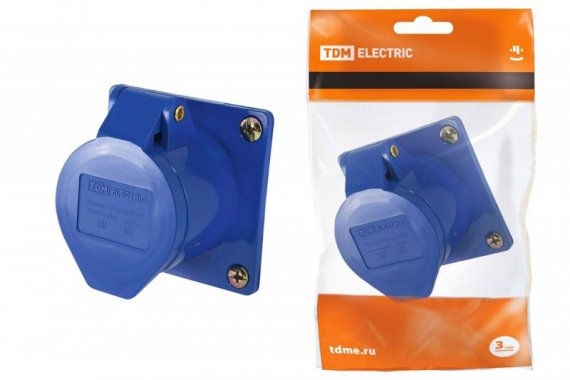 Фотография товара 'Tdm Розетка 413 скрытая 2Р+РЕ 16А 220В IP44 SQ0604-0011'