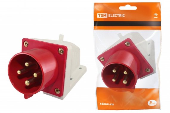 Фотография товара 'Tdm Вилка 514 стационарная 3Р+РЕ 16А 380В IP44 SQ0605-0012'