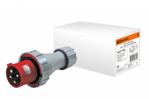 Фотография товара 'Tdm Вилка кабельная IP67 125А 3Р+РЕ 380В SQ0611-0003'