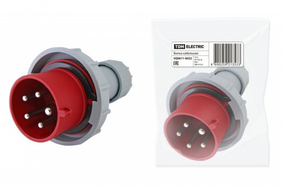 Фотография товара 'Tdm Вилка кабельная IP67 16А 3Р+РЕ+N 380В SQ0611-0022'
