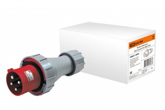 Фотография товара 'Tdm Вилка кабельная IP67 63А 3Р+РЕ 380В SQ0611-0001'