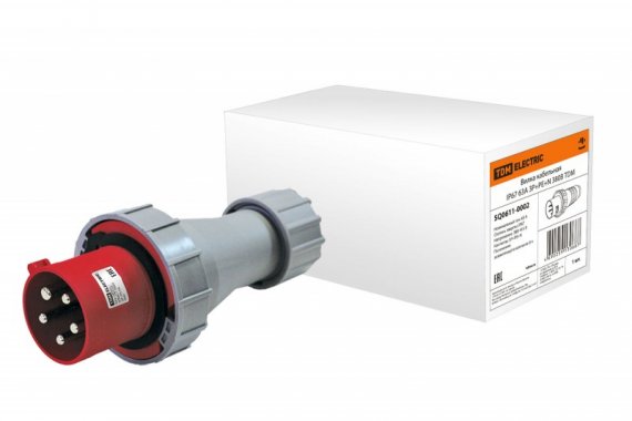 Фотография товара 'Tdm Вилка кабельная IP67 63А 3Р+РЕ+N 380В SQ0611-0002'