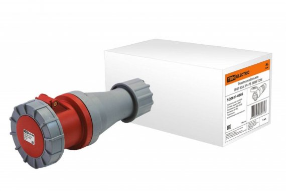 Фотография товара 'Tdm Розетка кабельная IP67 63А SQ0611-0005'