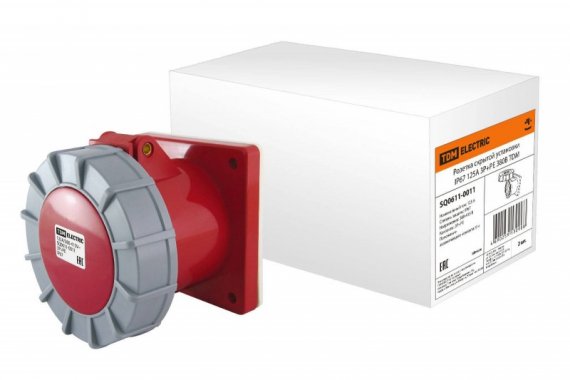 Фотография товара 'Tdm Розетка скрытой установки IP67 125А 3Р+РЕ 380В SQ0611-0011'