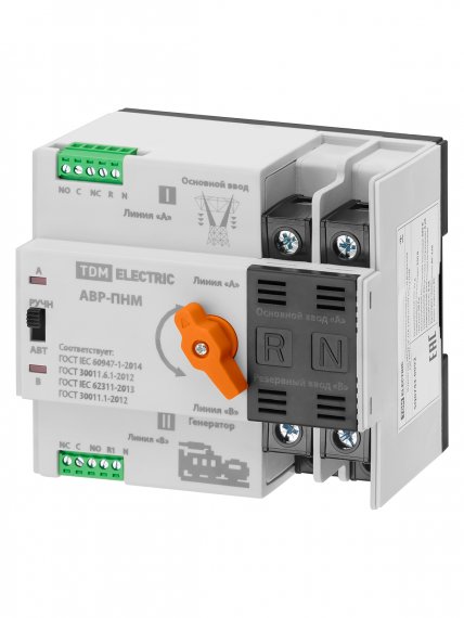 Фотография товара 'Tdm SQ0743-0092 Устройство автоматического ввода резерва модульное АВР-ПНM 2P 25А 230В'