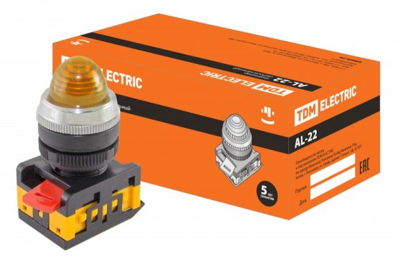 Фотография товара 'Tdm Лампа AL-22 сигнальная d22мм неон/230В цилиндр SQ0702-0034'