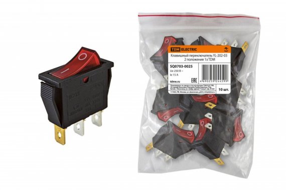 Фотография товара 'Tdm Клавишный переключатель YL-202-03 SQ0703-0025'
