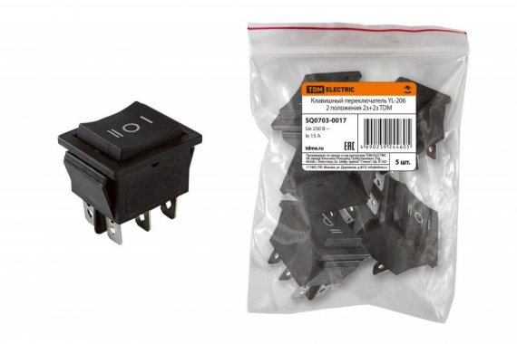 Фотография товара 'Tdm Клавишный переключатель YL-206 3 положения SQ0703-0017'