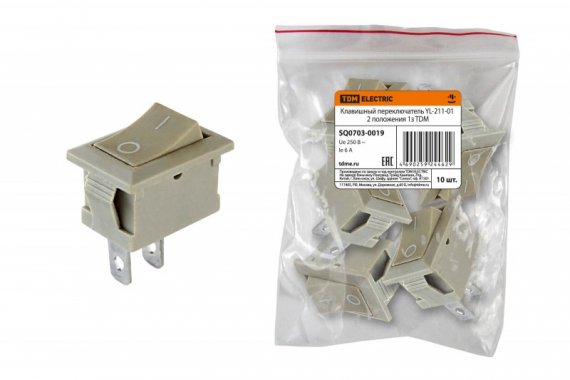 Фотография товара 'Tdm Клавишный переключатель YL-211-01 2 положения SQ0703-0019'