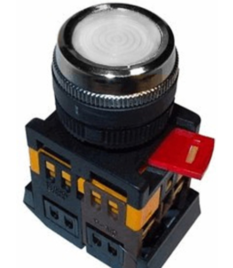 Фотография товара 'Tdm Кнопка ABLFS-22 белый d22мм неон/230В 1з+1р SQ0704-0012'