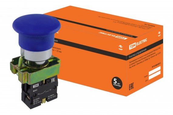 Фотография товара 'Tdm Кнопка BС61 "Грибок" без подсветки SQ0704-0046'