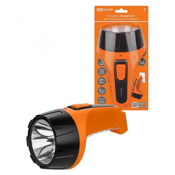 Фотография товара 'Tdm SQ0350-0082 Фонарь «Комета 5» ручной аккумуляторный, 2 Вт 1 светодиод+10 SMD'