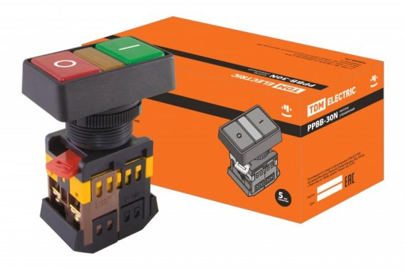 Фотография товара 'Tdm Кнопка РPВВ-30N "I-0" d30мм неон/230В SQ0704-0026'