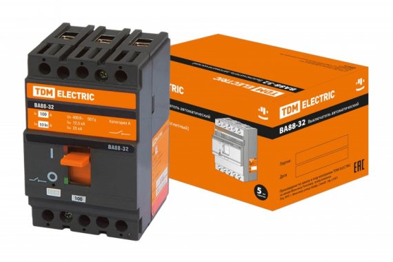 Фотография товара 'Tdm Автоматический выключатель ВА88-32 3Р 100А 25кА SQ0707-0008'
