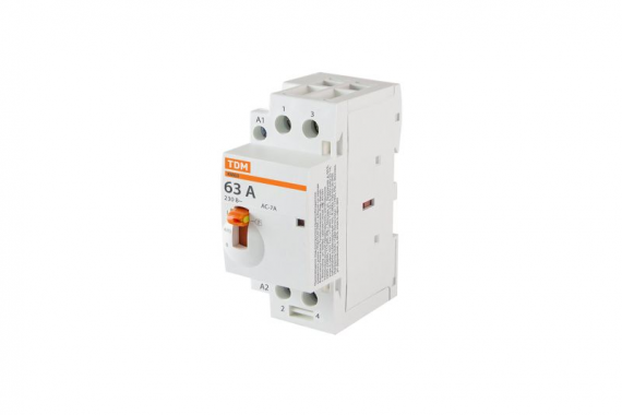 Фотография товара 'Tdm Контактор модульный с ручным управлением КМ63/2-63 2НО 230В АС SQ0213-0104'