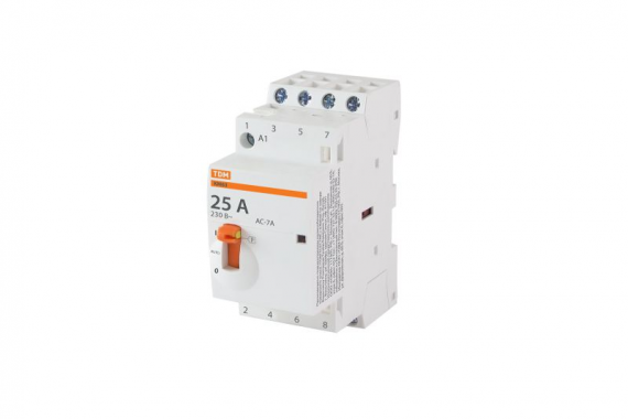 Фотография товара 'Tdm Контактор модульный с ручным управлением КМ63/4-25 4НО 230В АС SQ0213-0102'