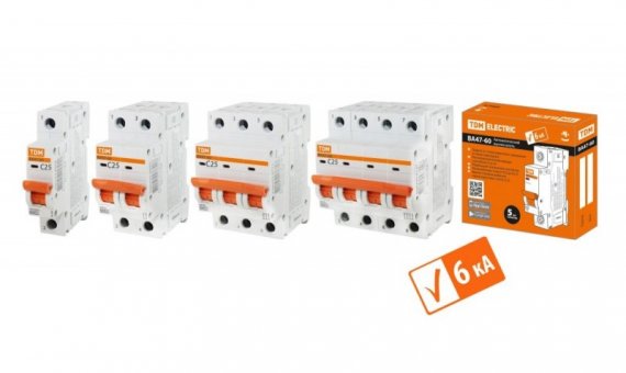 Фотография товара 'Tdm Автоматический выключатель ВА47-60 4Р 20А 6кА х-ка С SQ0223-0126'