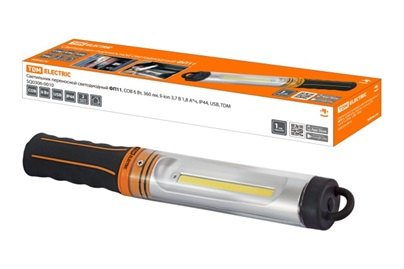 Фотография товара 'Tdm Светильник переносной светодиодный ФП11, COB 6 Вт, 360 лм, li-ion 3,7 В 1,8 А*ч, IP44 SQ0306-0010'