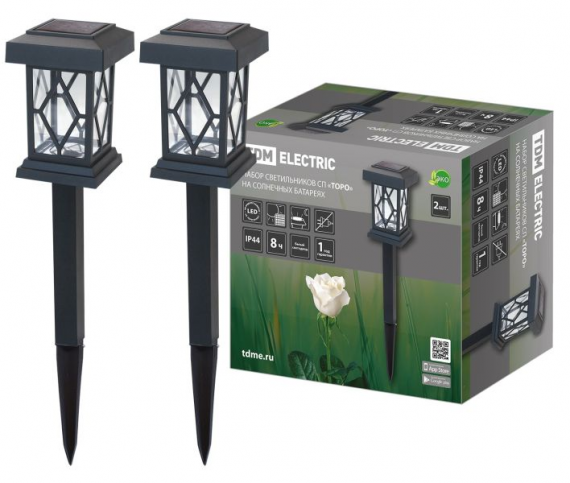 Фотография товара 'Tdm Набор светильников СП Торо на солнечных батареях, пластик, 10х44 cм SQ0330-0107'