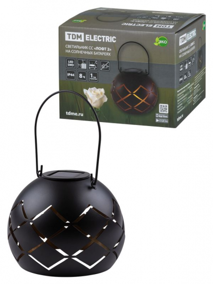Фотография товара 'Tdm Светильник СС Лофт 2 на солнечных батареях, сталь, 15х12 cм SQ0330-0120'