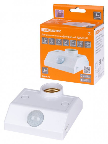 Фотография товара 'Tdm ДДСПт-01 60Вт, 10-300с, 6м, 3+Лк, 120(сбоку)+360(сверху)гр, IP20 SQ0324-0048'