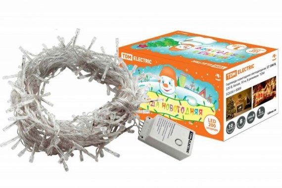 Фотография товара 'Tdm Гирлянда новогодняя светодиодная, СГ 200 Б, 220 В SQ0361-0009'