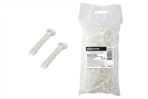 Фотография товара 'Tdm Дюбель-хомут для плоского кабеля 6-12мм SQ0539-0033'