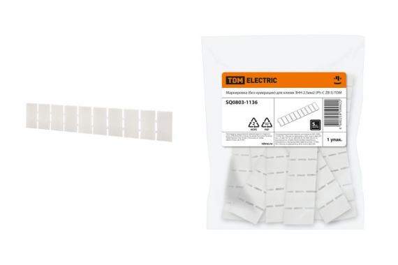 Фотография товара 'Tdm Маркировка (без нумерации) для клемм ЗНН-4мм2 (Ph-C ZB 6) SQ0803-1137'