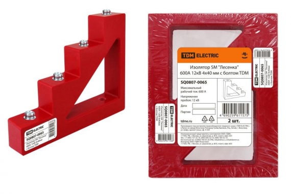 Фотография товара 'Tdm Изолятор SM Лесенка 600А 12кВ 4х40мм с болтом SQ0807-0065'