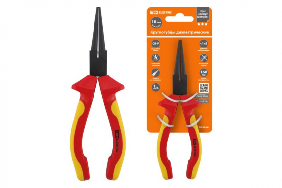 Фотография товара 'Tdm Круглогубцы диэлектрические, 160 мм, 1000 В, CR-V, ЭкспертЭлектрик SQ1010-0106'