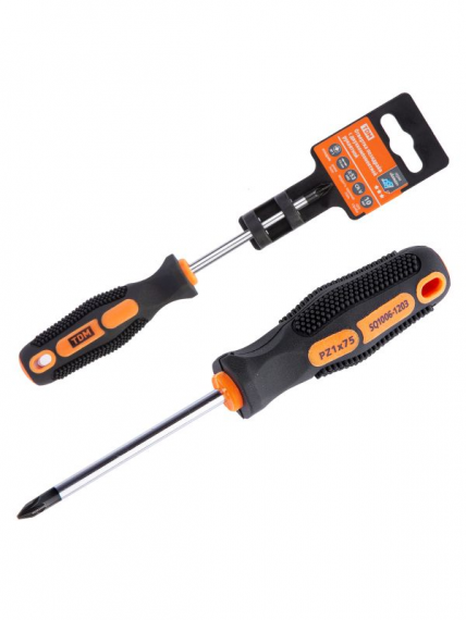 Фотография товара 'Tdm Отвертка позидрайв двухкомпонентная, CR-V тип PZ1x75, серия Алмаз SQ1006-1203'