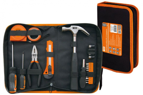 Фотография товара 'Tdm Слесарный набор №3, 22 предмета, тканевый чехол, Гранит SQ1014-0203'