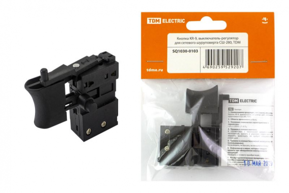 Фотография товара 'Tdm Кнопка KR-9, выключатель-регулятор для сетевого шуруповерта СШ-280 SQ1030-0103'