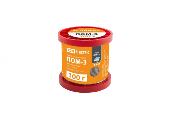 Фотография товара 'Tdm Припой ПОМ-3, проволока, ГОСТ 21931-76, ?1 мм SQ1025-0341'