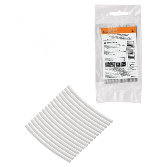 Фотография товара 'Tdm SQ0548-2803 Набор трубок термоусаживаемых, клеевых "Моноцвет, белый 3,2/1,0'